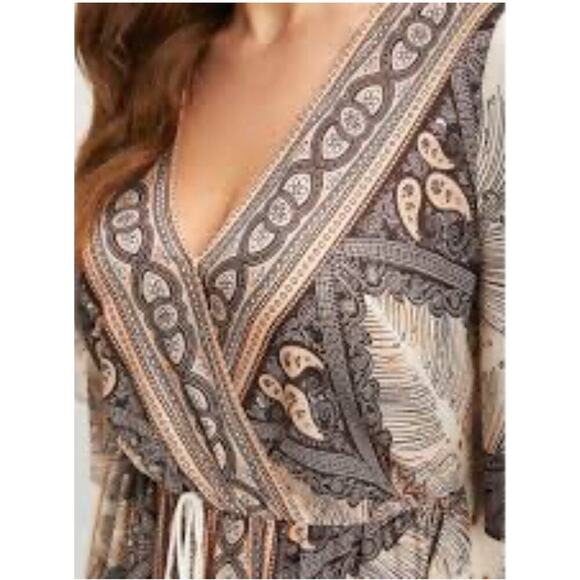 Bloomchic Bandana BohoTassel Trim Elastic Waist Kaftan Dress size 22 - Picture 2 of 9